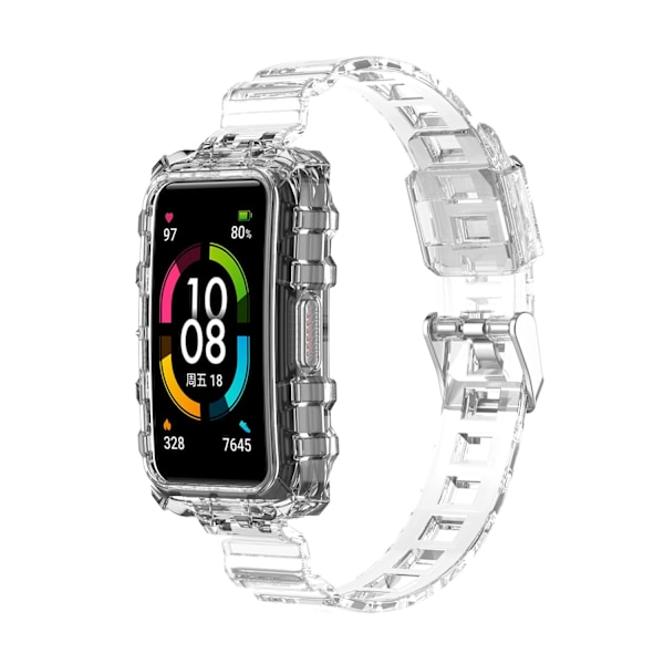 Kristallklart skyddande klockarmband för Huawei Band Vit