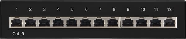 CAT 6 Mini/Desktop Patch Panel, 12 porttia