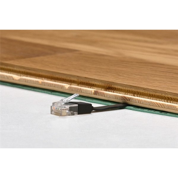 CAT 6 platt patchkabel, U/UTP, svart
