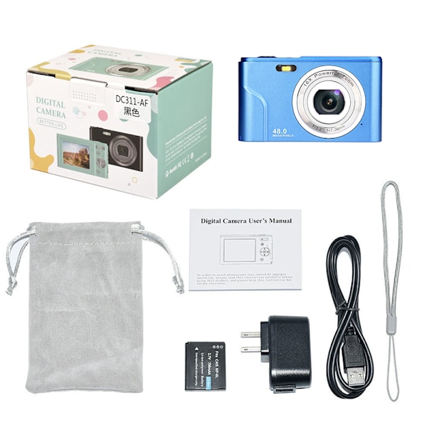 INF Digitalkamera 1080P / 48 megapixel / 16x zoom Blå