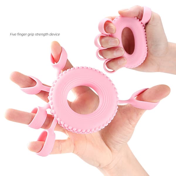 Silikone Håndgrebstræner - Pink Fingerøvelse