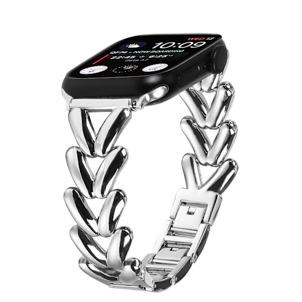 Klockarmband för Apple Watch 10/Ultra 2, 38/40/41MM - Smalt flätat rostfritt stål Silver