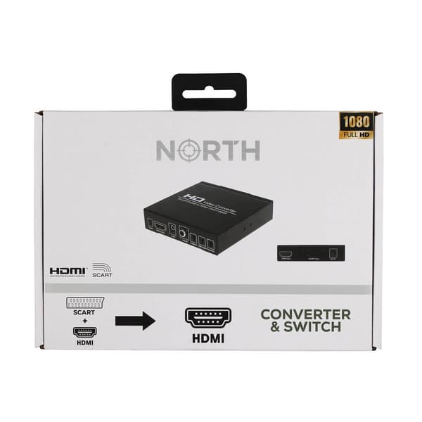 SCART+HDMI til HDMI HD Konverter og Switch Sort