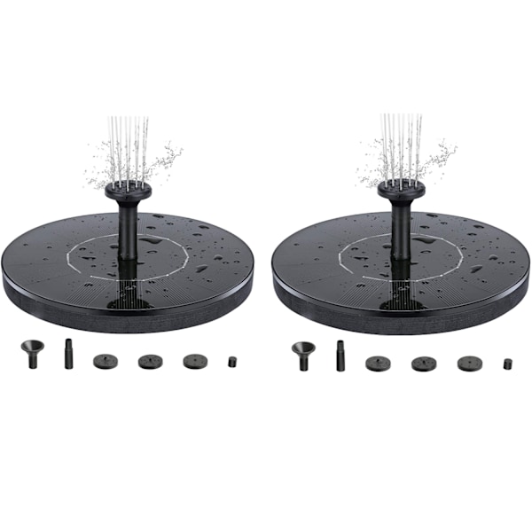Vattenfontän solcellsdriven 13 cm Svart