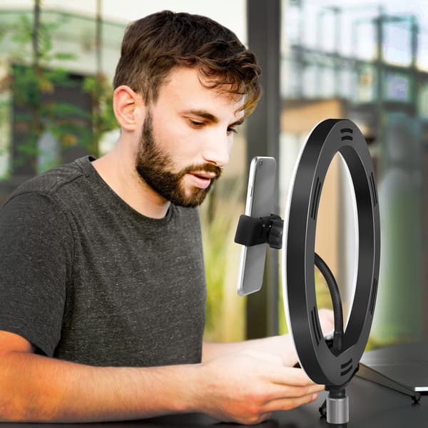 Ringlys til smartphone Ø25cm med bordstativ