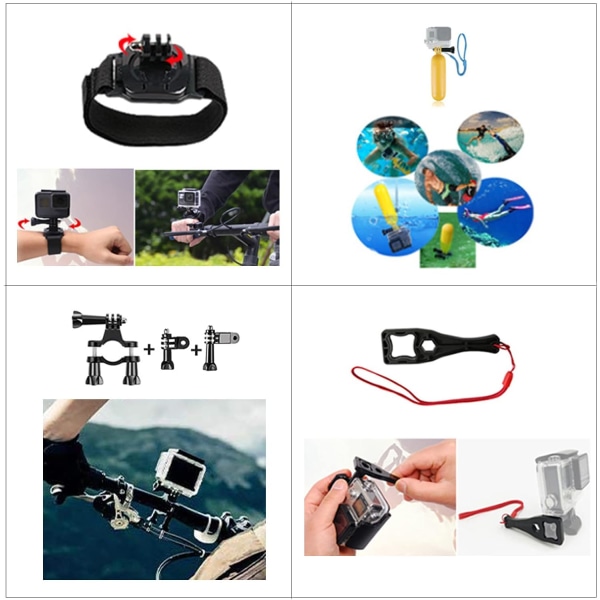 20-i-1 Tillbehör för GoPro Hero 8/9, DJI Svart