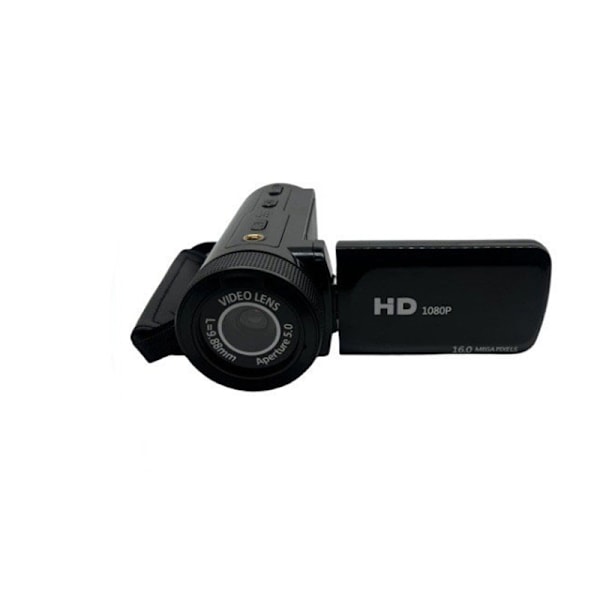 HD digitalkamera med vidvinkelobjektiv Sort
