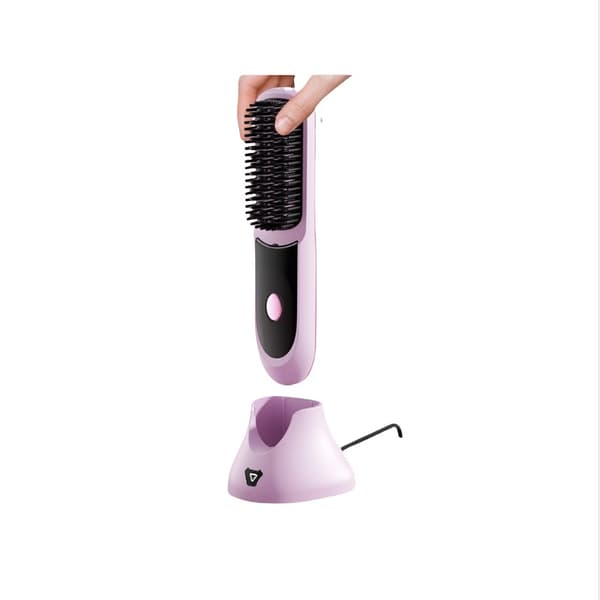 Bærbar Ionic LCD Trådløs Glattebørste til Ubesværet Styling Purple Purple