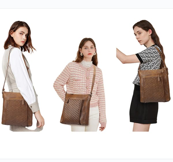 Stilfuld Vævet Skuldertaske - Elegant & Rummeligt Design Brown Brown