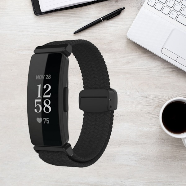Klockarmband i Nylon för Fitbit Inspire 3 Svart