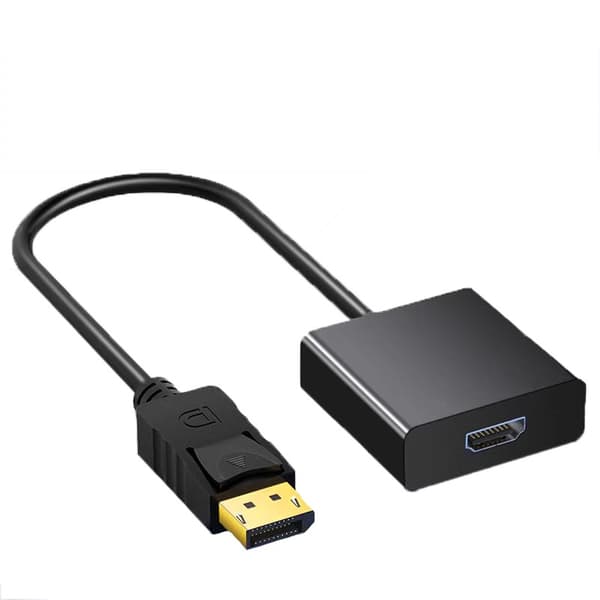 Konverteringslink - ZA005 Sort 1080P - 0,15 meter: DP til HDMI Adapter