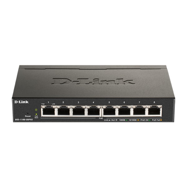 8-Port PoE Gigabit Smart Managed Switch, Fanless Design