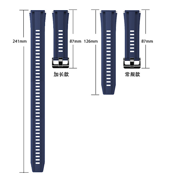 3-Pak Silikone Urrem - 22mm Sort