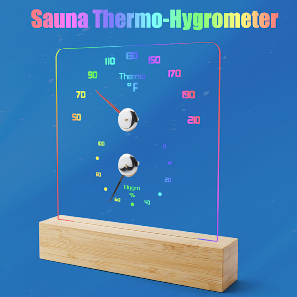 RGB-saunalämpömittari - Tarkat lämpötila- ja kosteuslukemat