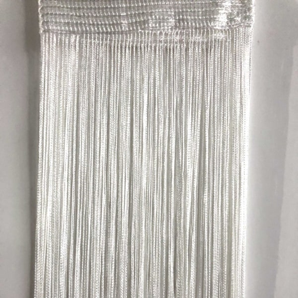 Frynsegardin draperi 100x200 cm 1 par Hvid