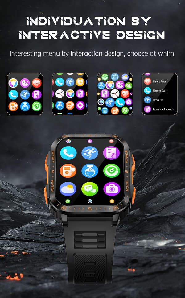 Smartwatch med puls-, blodtryks- og iltmåling Orange Orange
