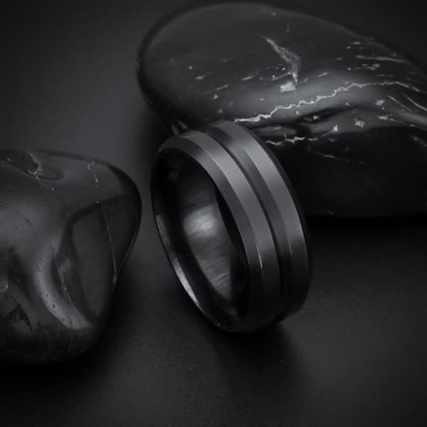 Chic ring i rostfritt stål Black 18.2 mm Black 18.2 mm