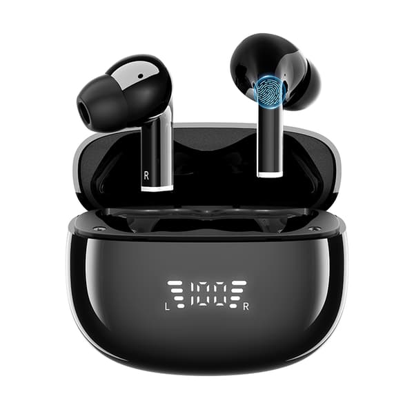 SP26 Sorte Bluetooth-øretelefoner: Trådløs 5.3, Lang batterilevetid