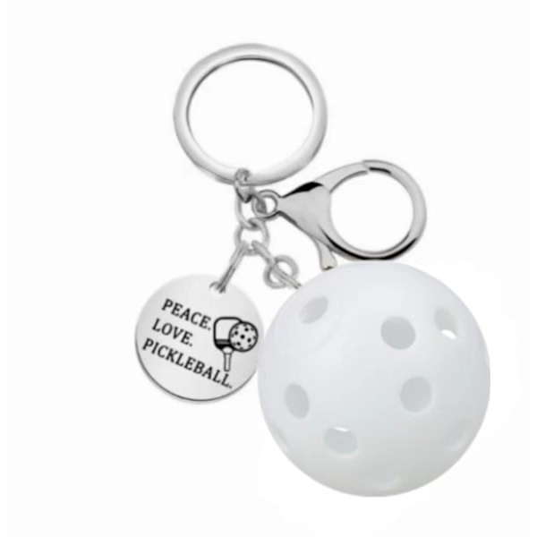 Ulkokuntoilua varten suunniteltu avaimenperä pickleball-mailan muotoilulla Valkoinen