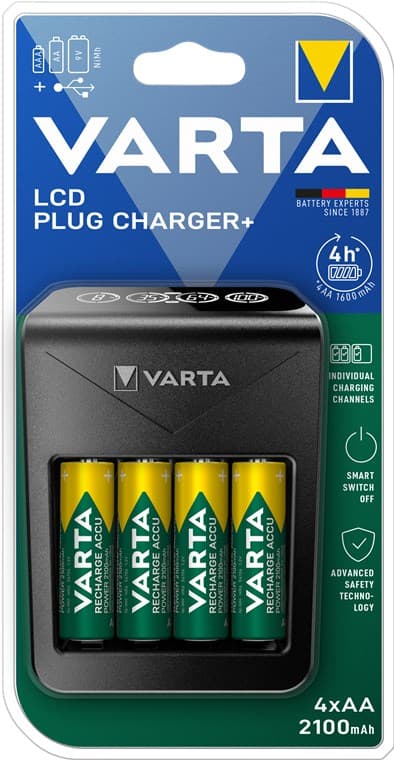 LCD Plug Charger+ (typ 57687) inkl. 4x AA 2100 mAh