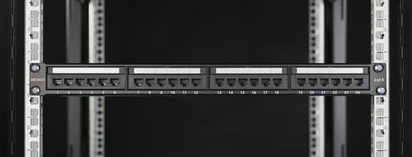 UTP patch panel 24xRJ45 Cat6 krone terminal 1U 19" black