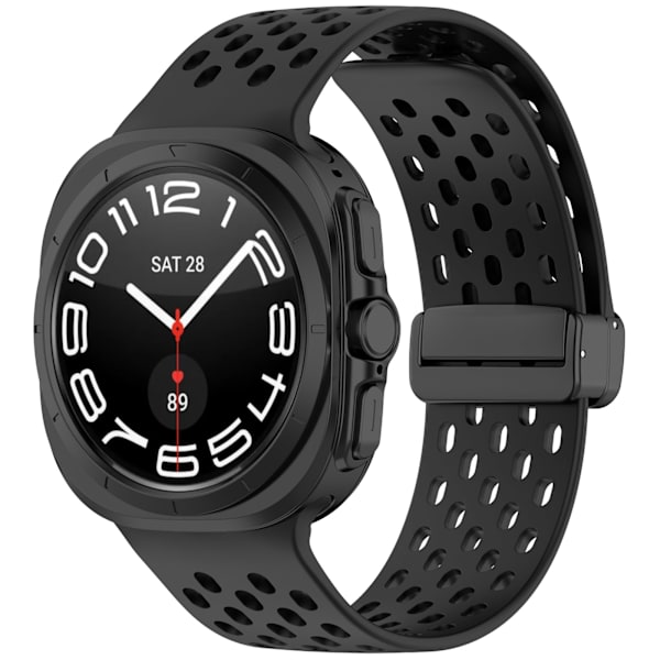 Samsung Watch Ultra 47 mm åndbart silikonebånd med magnetisk spænde