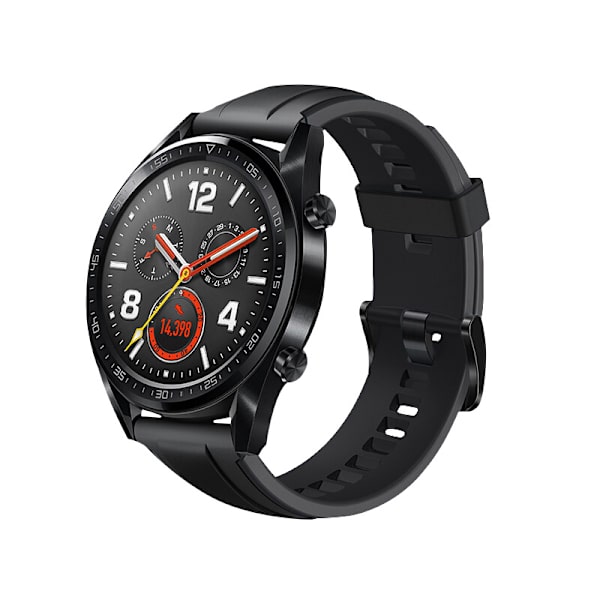 Sort silikone urrem 22mm til Huawei Watch GT