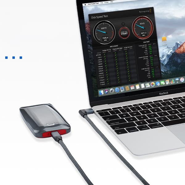 100W USB-C til USB-C Kabel med Vinkelstik - 20Gbps Dataoverførsel og 4K Video - Grå, 0.5M/1.5M 0.5m 0.5m