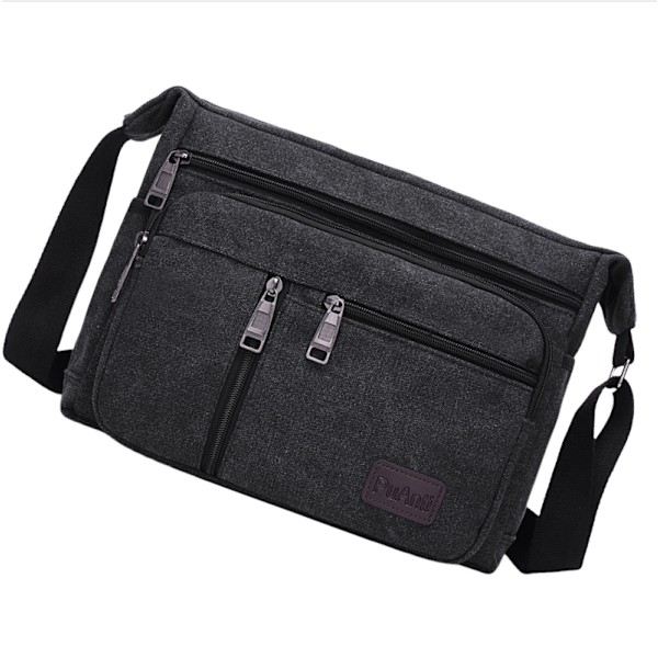 Herre Crossbody-taske i kanvas - Stilfuld og praktisk skuldertaske Sort