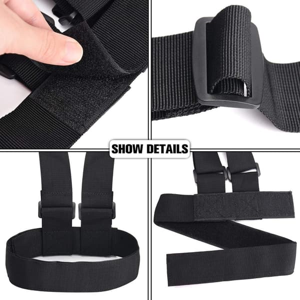 Justerbar skulderrem til skateboard og snowboard i sort nylon, 82 cm og op til 145 cm
