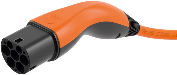 Laddkabel Typ 2, upp till 22 kW, 10 m, orange