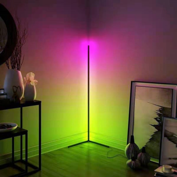 INF LED-lattiavalaisin kulmavalaisin RGB väriä vaihtava musta