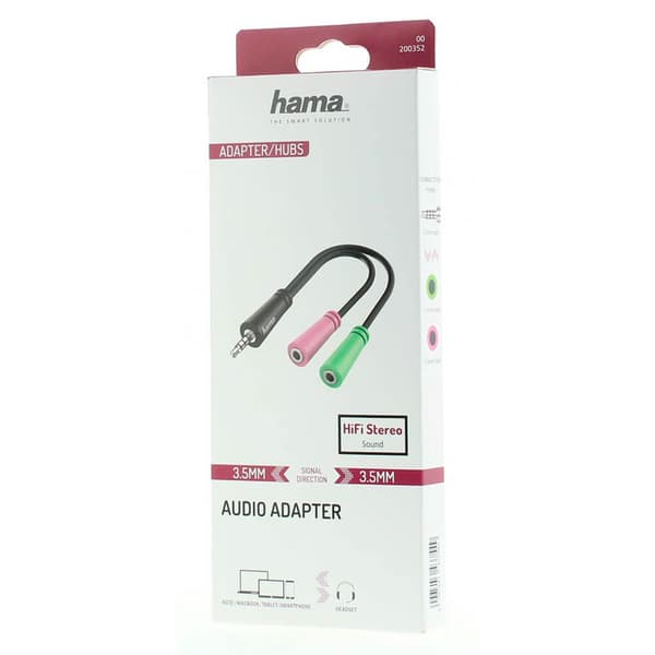 Adapter Audio 3.5 Plug to 2x 3.5 Socket 0.15m