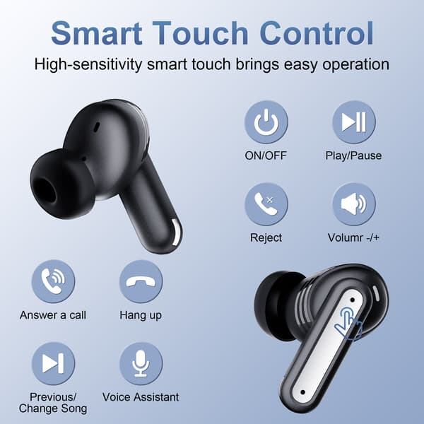 SP99 Hvide Bluetooth-øretelefoner: Støjreduktion & Lang levetid Black Black