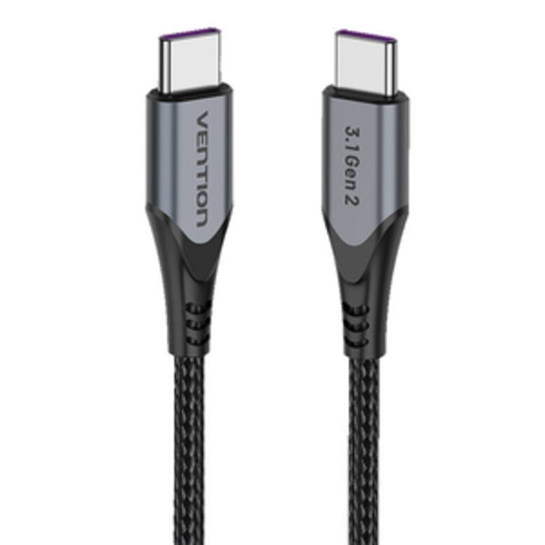 USB-C–USB-C 100 W Vention TAHHD 5A 0,5 m USB 3.1 Gen2 4K -kaapeli (harmaa)