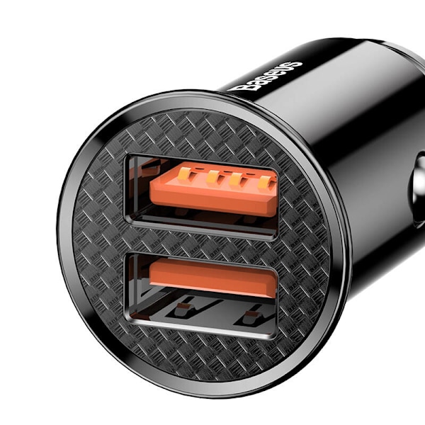 Baseus Circular 2xUSB QC3.0 5A 30W billaddare (svart)