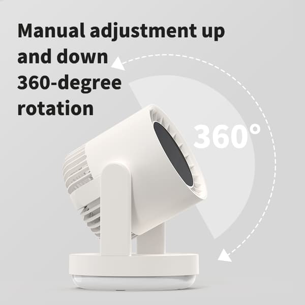 ZK06 Desktop Circulating Fan med natlys White White