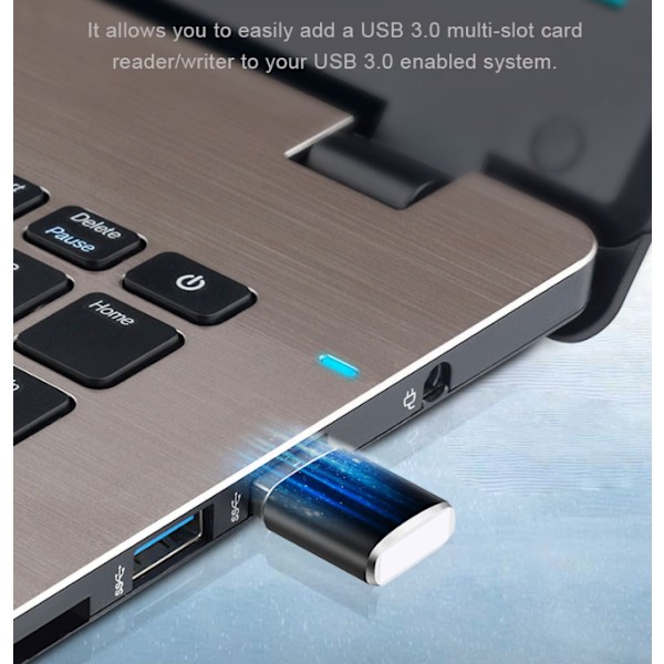USB 3.0 (uros) - USB-C (naaras) sovitin Musta