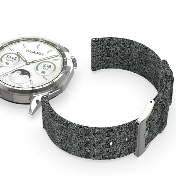 Huawei GT5/GT4 Denim Canvas vævet nylon urrem Grå 20 mm