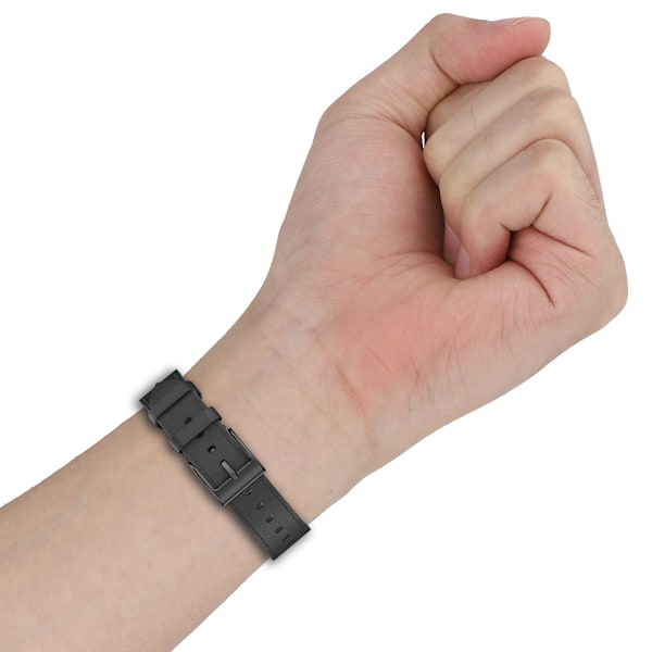 Premium Läderarmband för Huawei & Honor Klockor Svart 18 mm