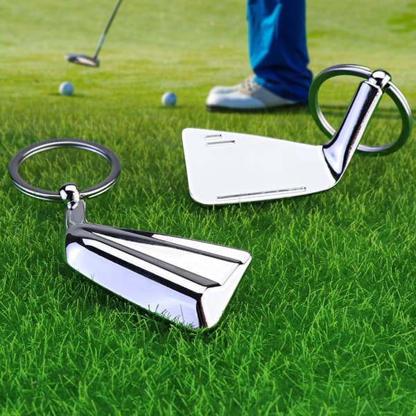Golfbold Nøglering - Stilfuldt Metal Tilbehør til Golfentusiaster