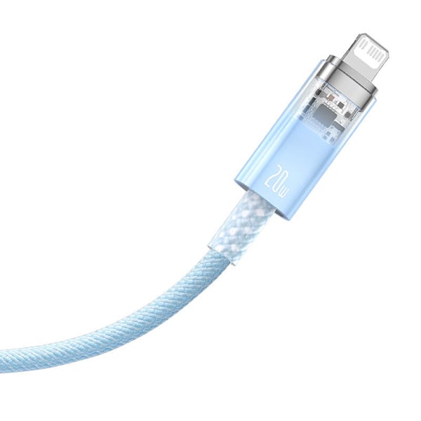 Hurtig opladningskabel Baseus USB-C til Lightning Explorer Series 1m, 20W (blå)