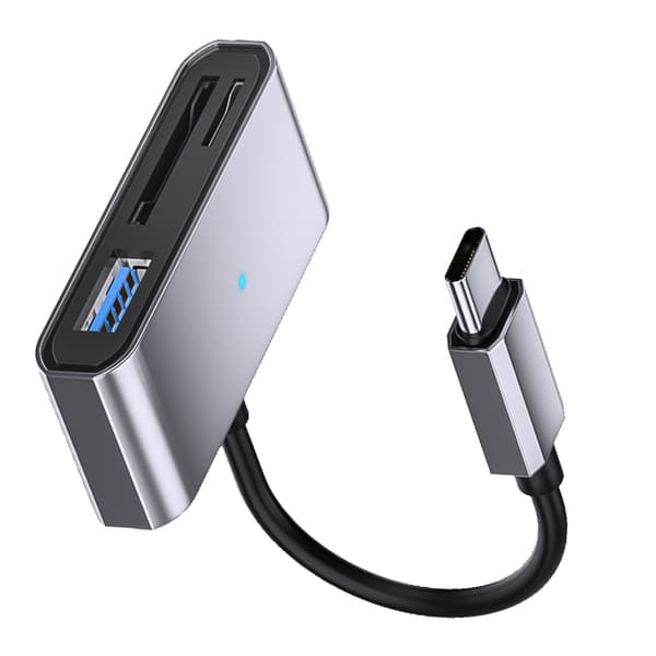 T-C till USB + SD/TF Adapterkabel - Höghastighetsdataöverföring, Kompatibel med Windows, Mac, Linux, Android och HarmonyOS