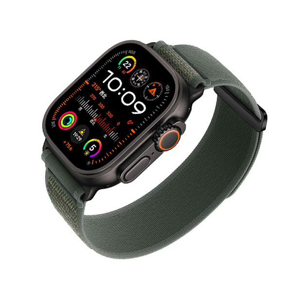 Nylon Klockarmband Kompatibla med Apple Watch - Ventilerande Sport Loop-band för iWatch Series 8/7/6/5/4/3/2/1/SE/Ultra Grön S