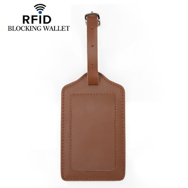 RFID-blokerende pastholder & bagagemærkesæt Brun