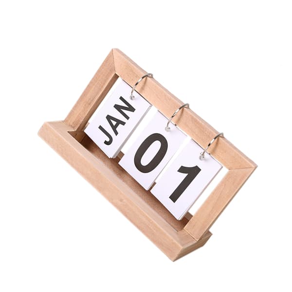 Minimalistisk träkalender i evighet Dark beige Dark beige