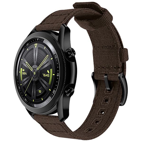 Vävd Canvas Quick Release Klockarmband för Huawei GT4 Brun 20 mm