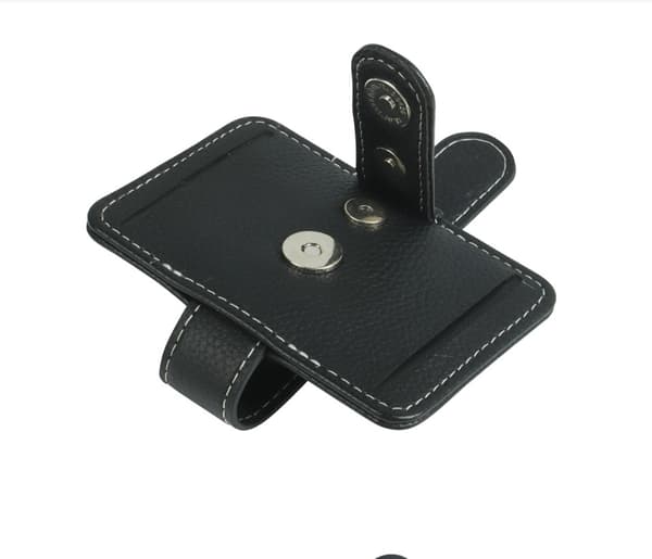 PU Læder Bil Solskærm Solbrilleholder Clip Black Black
