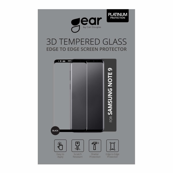 GEAR Härdat Glas 3D Full Cover Svart Samsung Note 9