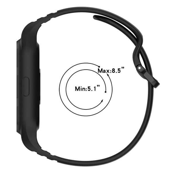 Silikon integrerat klockband för Xiaomi Mi Band 8 Pro Svart